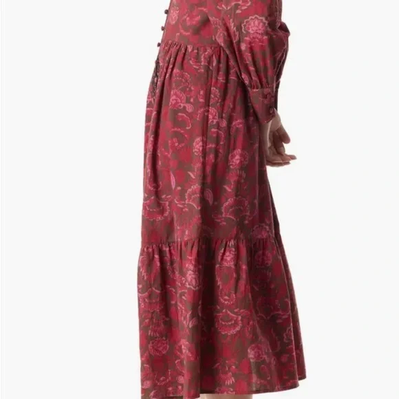 🌺🍂Sam Edelman midi dress has a  '70s vibe in a retro-inspired floral print🍁 - Picture 2 of 4